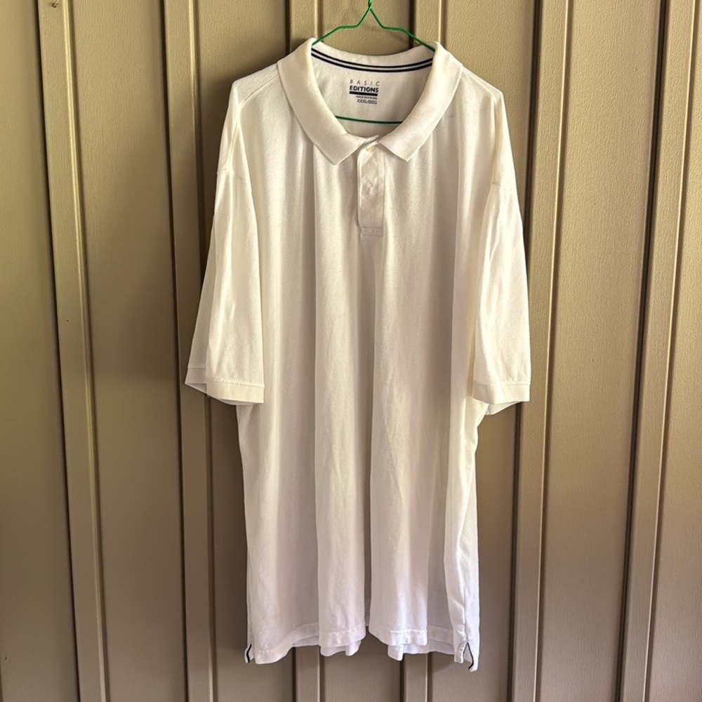 Basic Editions White Short Sleeve Polo size 3XL
